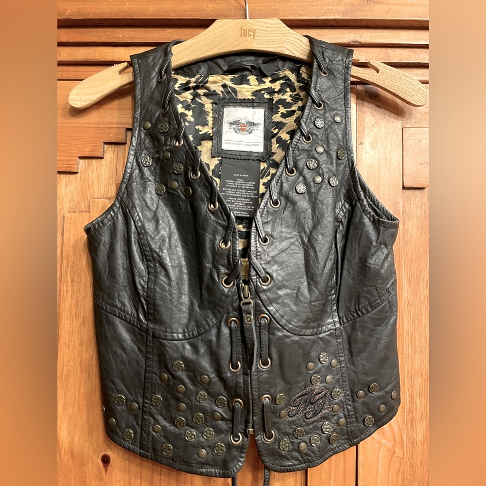 Harley Davidson lambskin Vest with embellishments